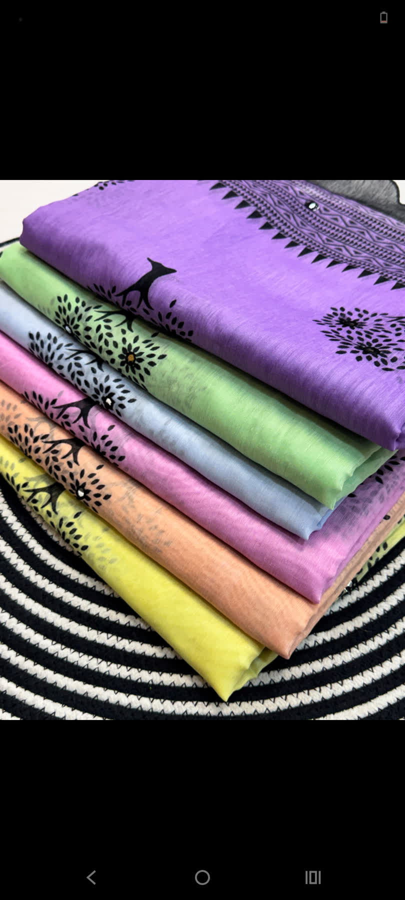 Soft Chanderi Cotton digital printed saree with Aari cutwork  mirror work