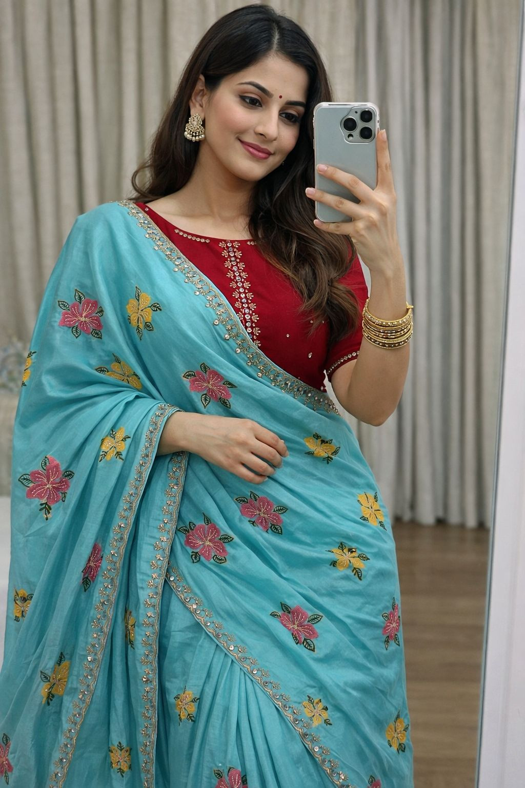 Soft Chinon silk sarees